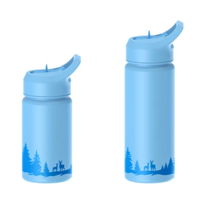 Ruostumattomasta teräksestä valmistettu Blue Forest Camping juomapullo